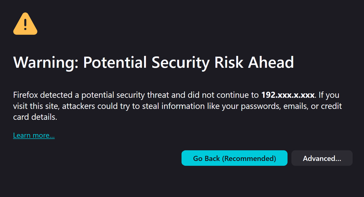 Accept the self-signed certificate warning (normal for NanoKVM)